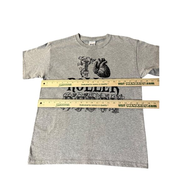 I Heart Roller Derby T-Shirt Youth L New Graphic Tee Custom Ink Tag Attached - Picture 9 of 14